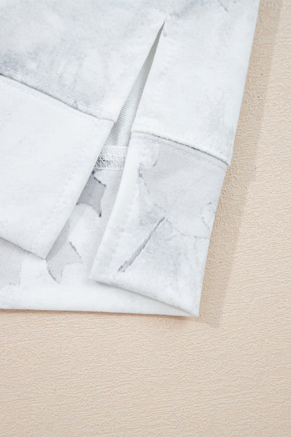 Camo Abstract Top and Elastic Waist Short Set