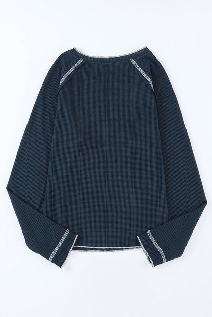 Waffle Raglan Long Sleeve Top