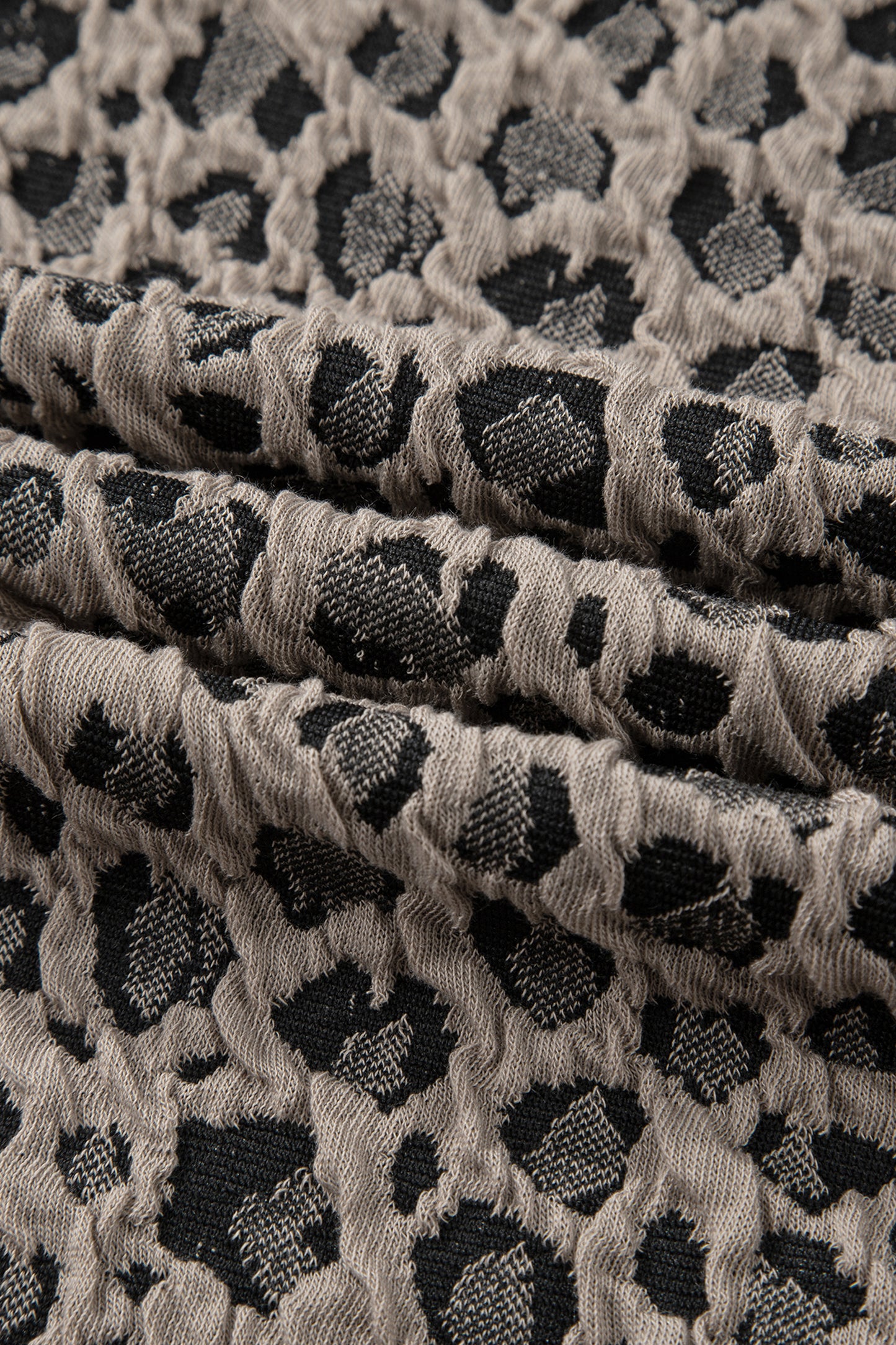 Leopard Textured Short Sleeve Jumper and Pants Set