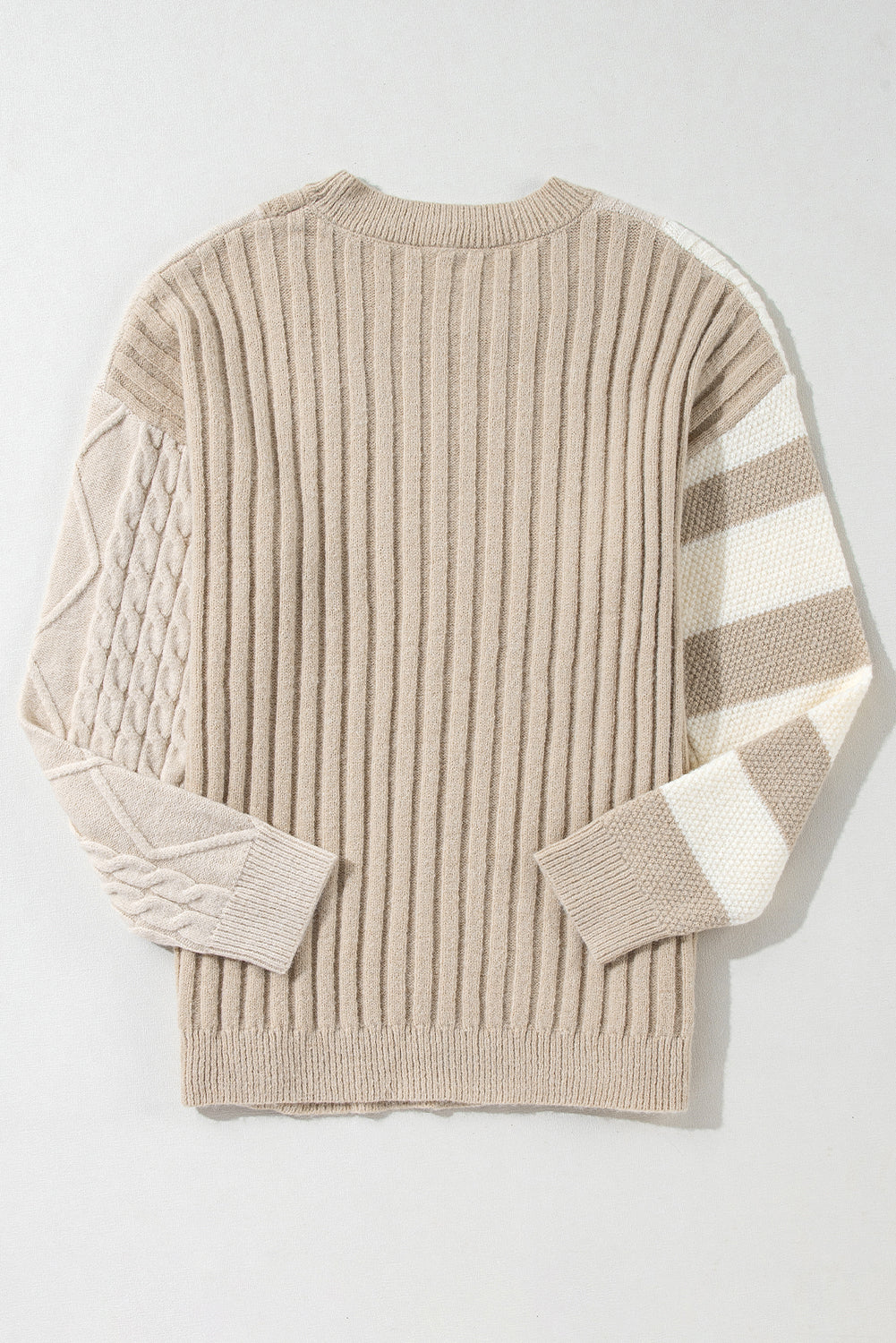 Colorblock Cable Knit Sweater