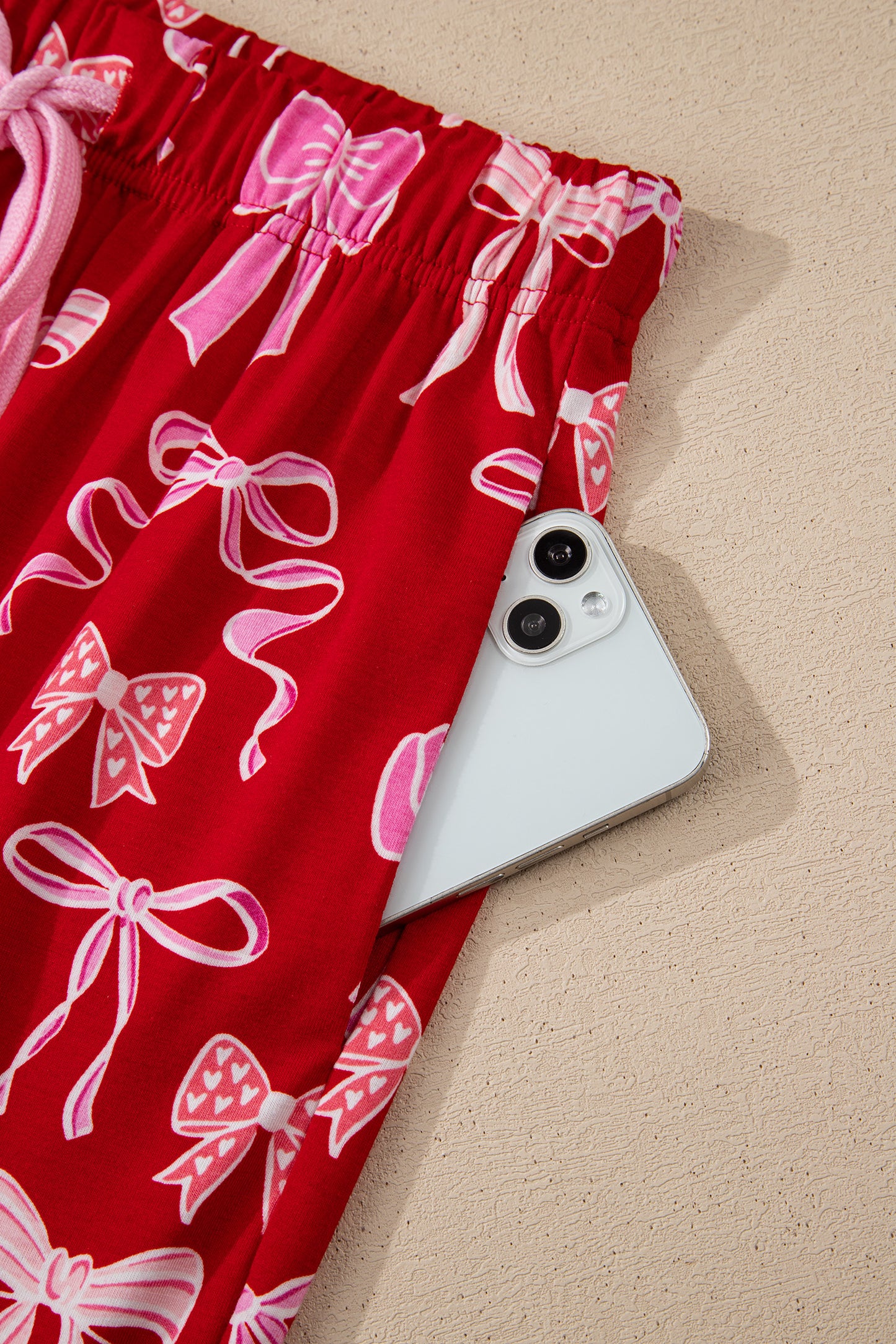 Bow Tie Shirt and Pants Pajama Set