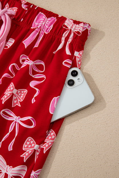 Bow Tie Shirt and Pants Pajama Set