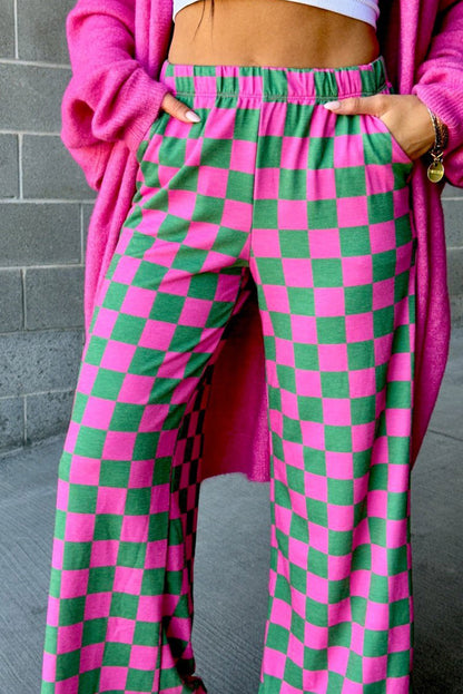 Checker High Waist Pants