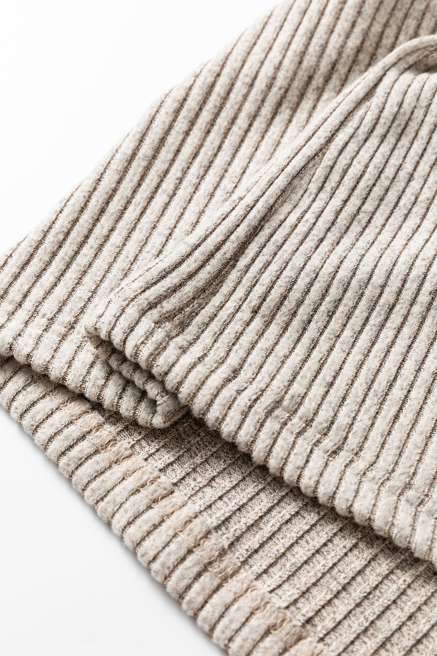 Plus Size Ribbed Knit Kangaroo Pocket Henley Top