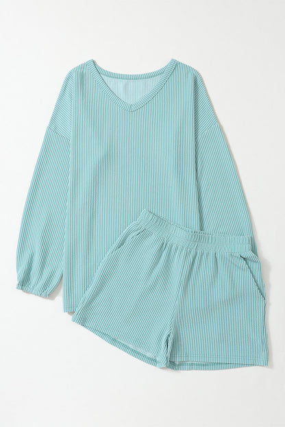 Corded Top and Shorts Spring Set