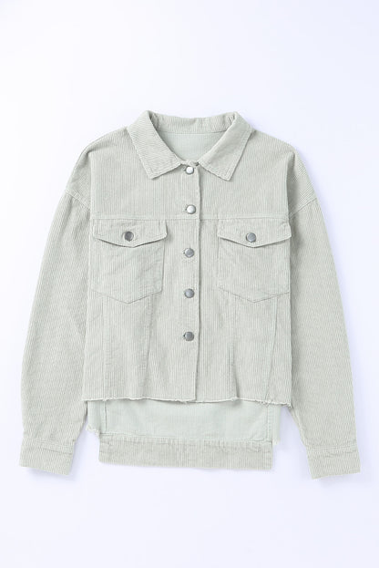 Corduroy Flap Pockets Cropped Jacket