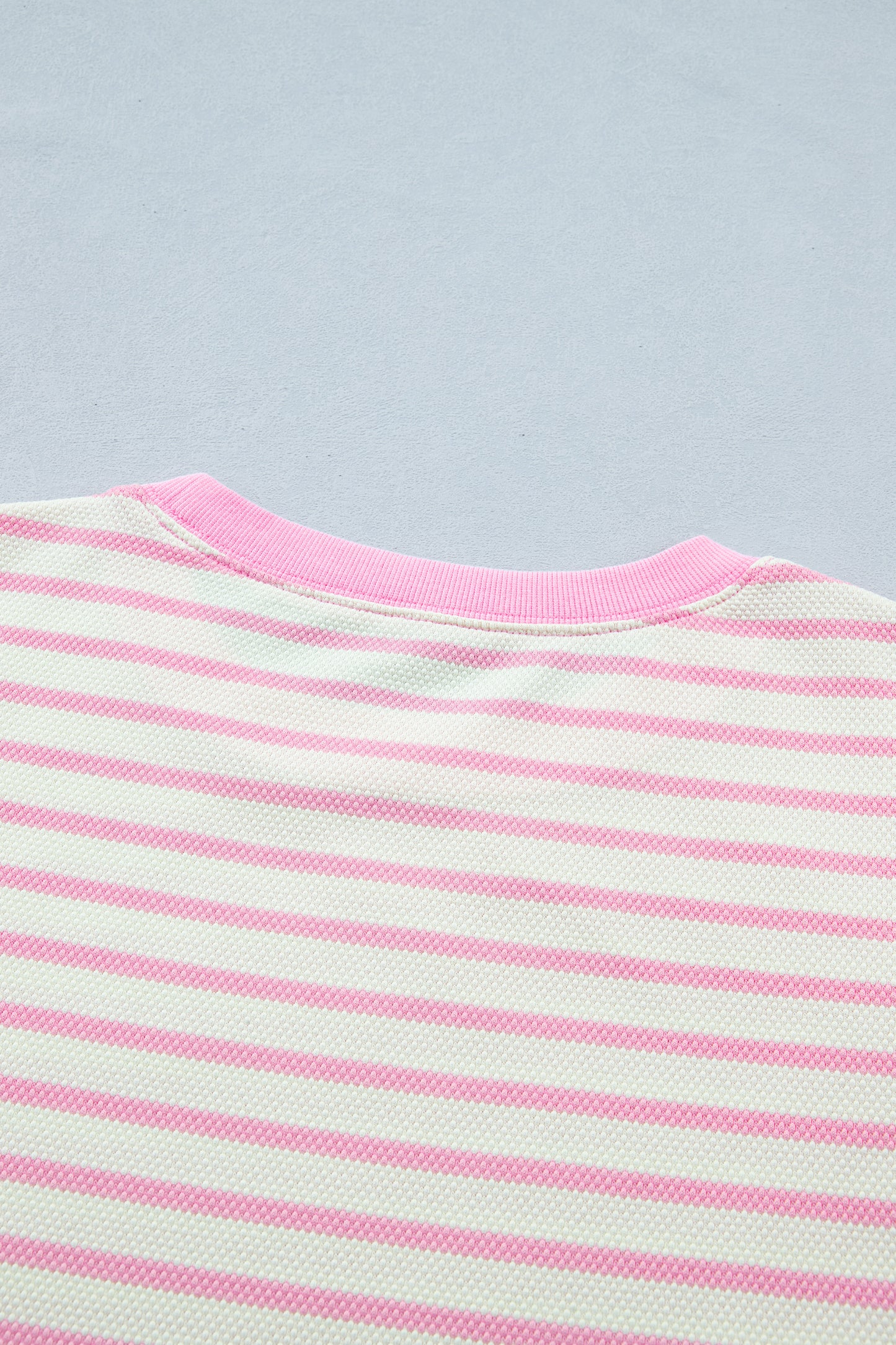 Stripe Patchwork Ruffle Short Sleeve Blouse