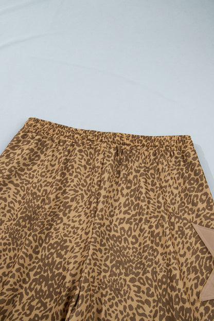 Plus Size Leopard Star Patch Jogger Pants