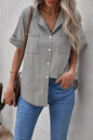 Denim Short Sleeve Buttoned Shirt