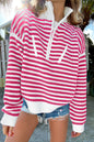 Stripe Half Zip Collared Sweater