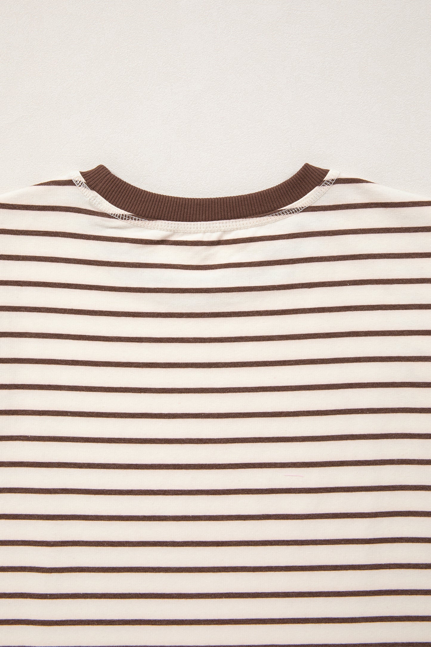 Stripe Ribbed Trim Round Neck Tank Top