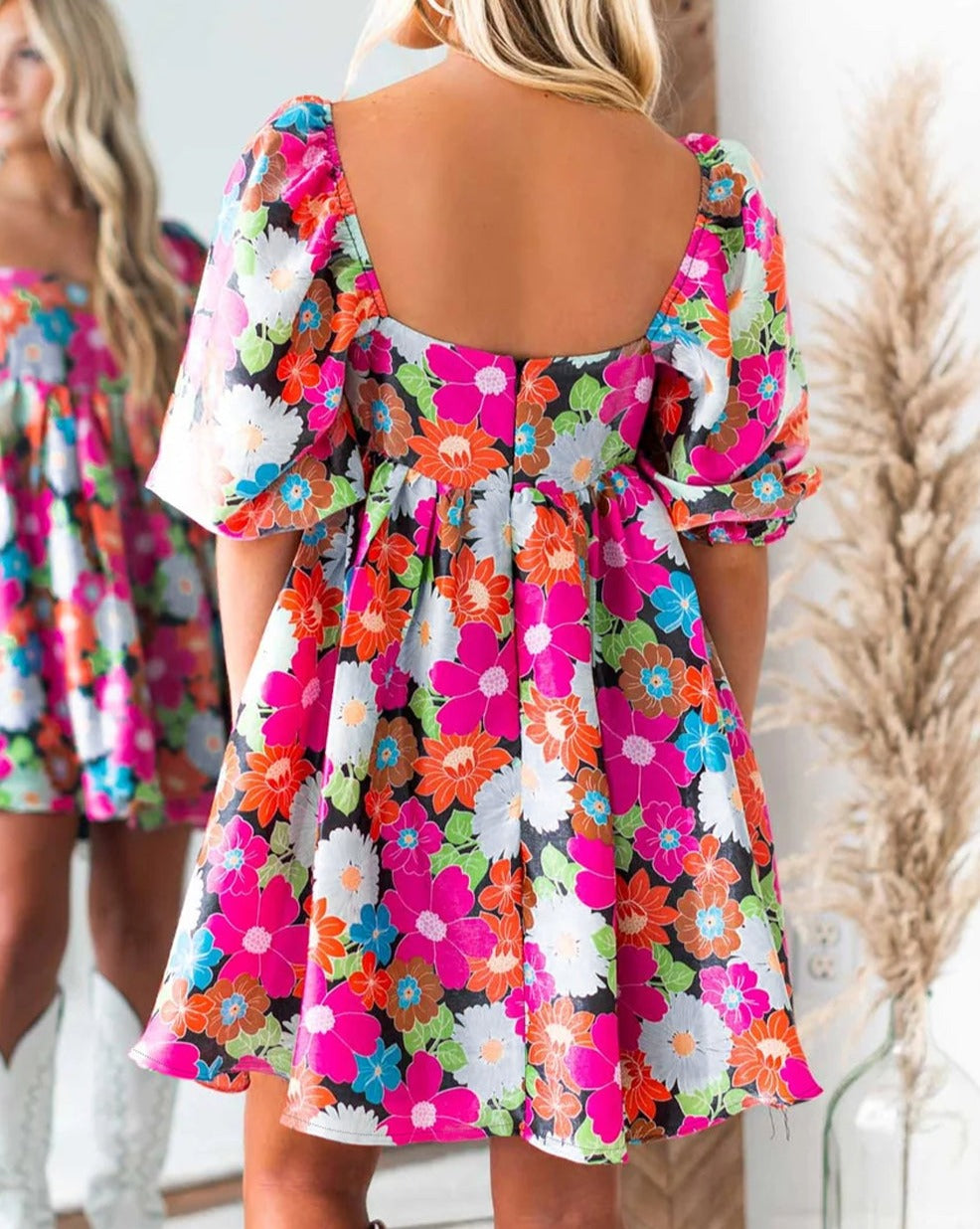 Floral Puff Sleeve Dress