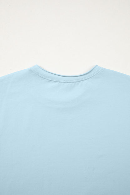Solid Exposed Seam Short Sleeve T-Shirt