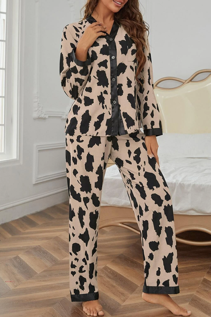 Cheetah Top and Pants Pajama Set