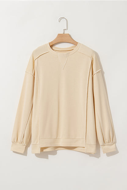 Reverse Seam Round Neck Sweatshirt