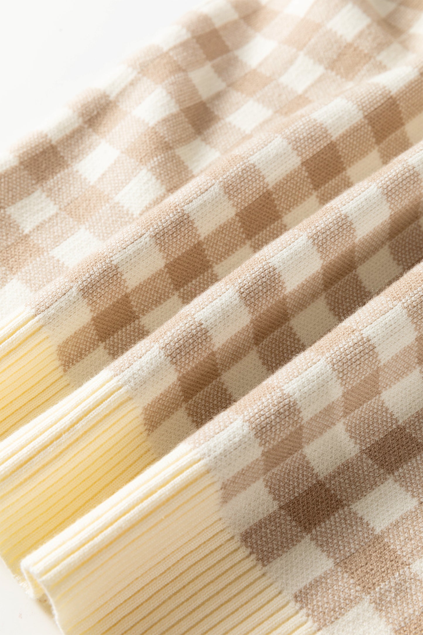 Gingham Detachable Shawl Wrap Sweater Tank