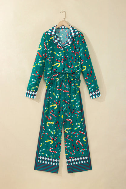 Christmas Candy Cane Top & Pants Pajama Set