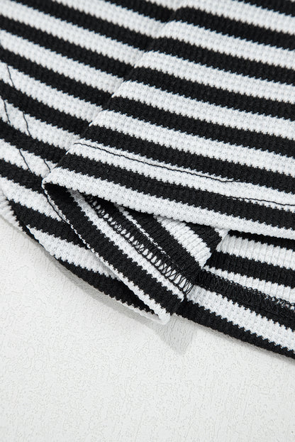 Stripe Thermal Knit Drop Shoulder Top