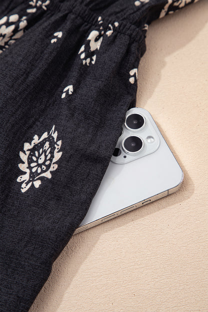 Boho Spaghetti Straps Elastic Waist Jumpsuit