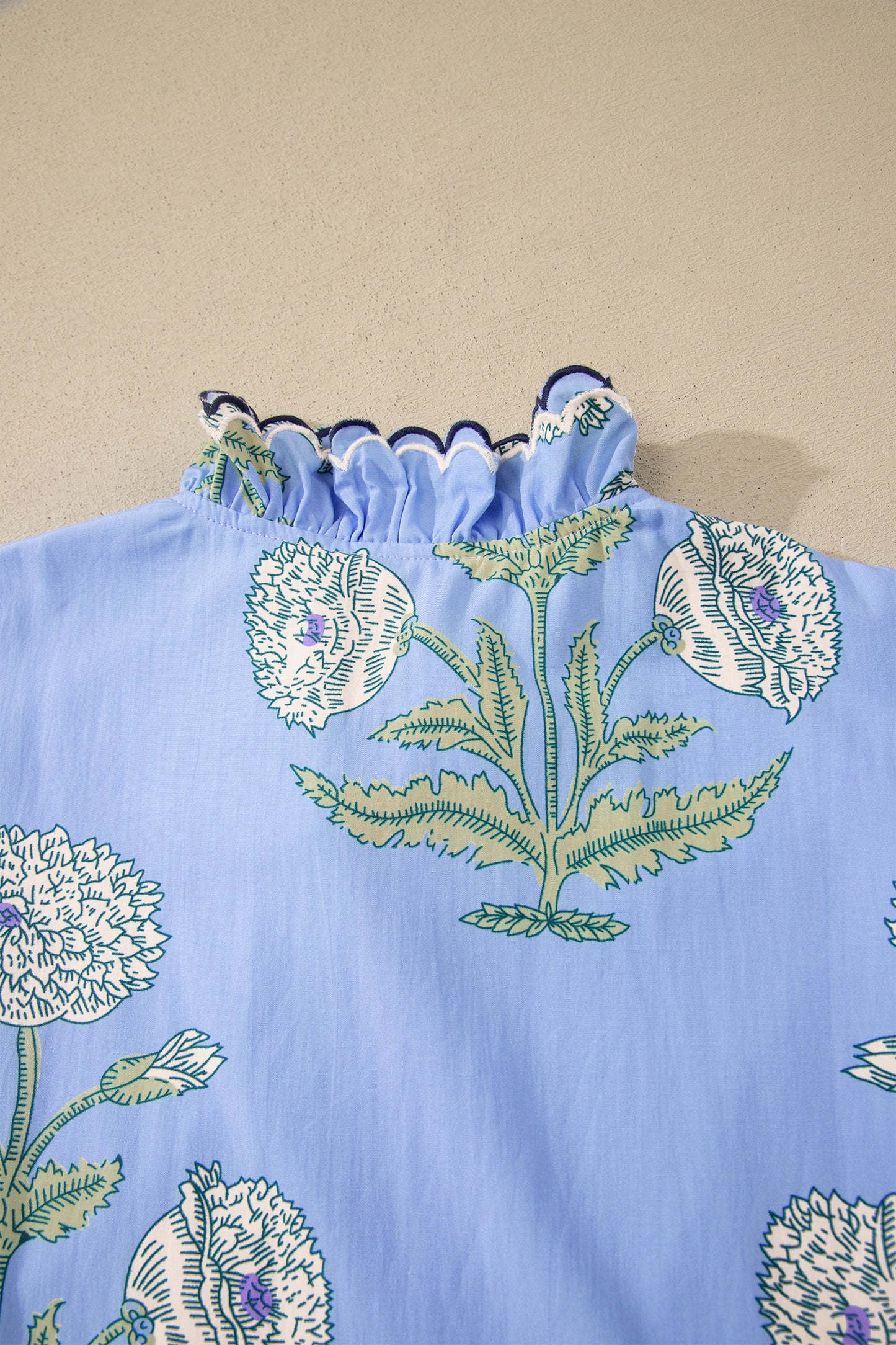 Floral Scalloped Embroidery Drop Waist Mini Dress