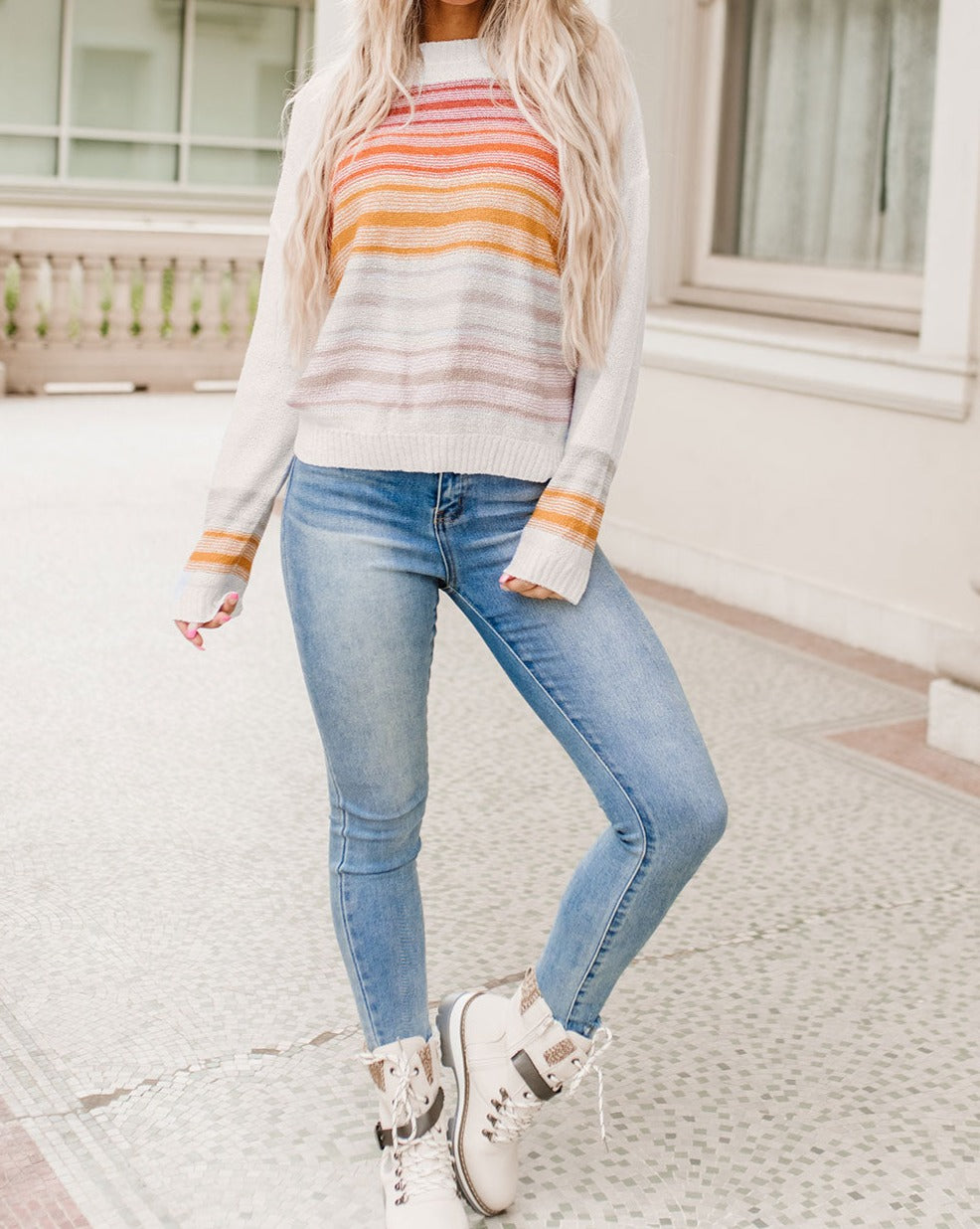 Stripe Long Sleeve Sweater