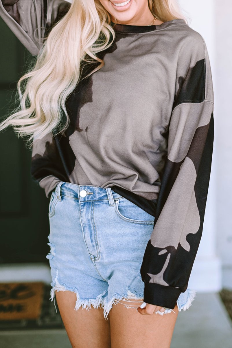 Tie-Dye Round Neck Sweatshirt