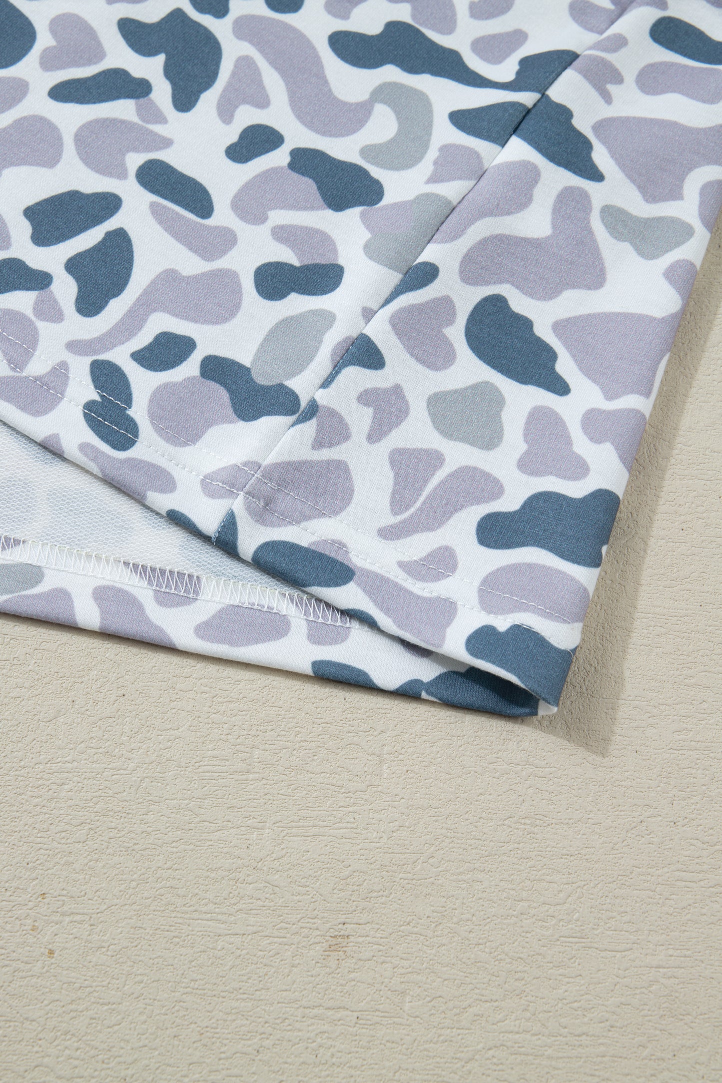 Abstract Camo Polo Collar T-Shirt & Shorts Set