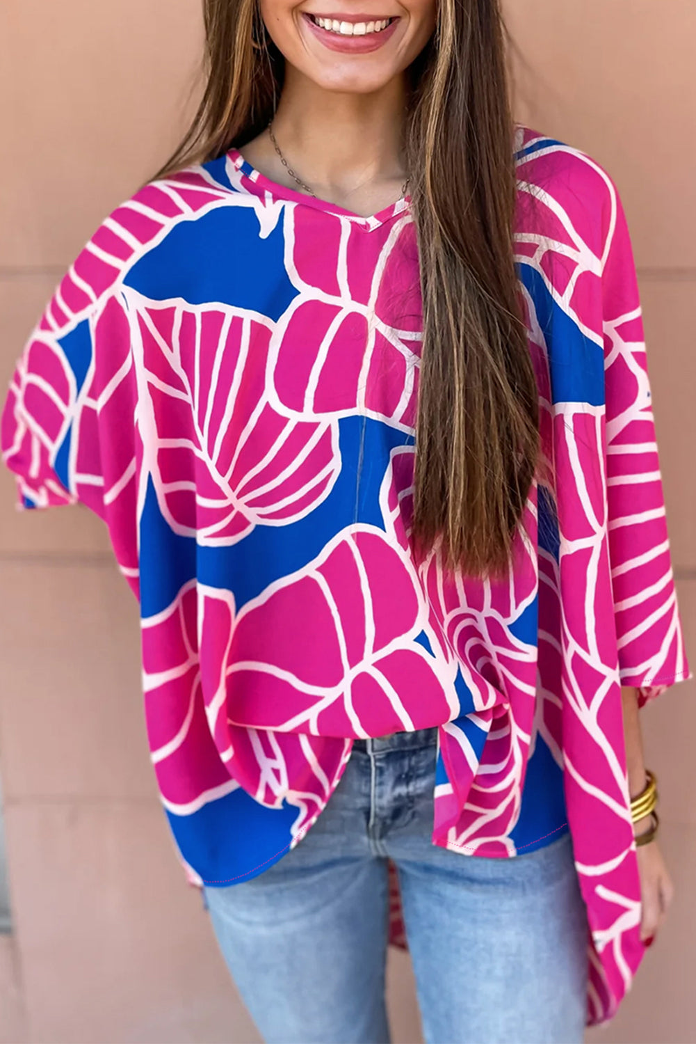 Floral 3/4 Sleeve Blouse