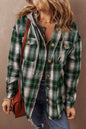 Plaid Chest Pocket Hooded Shacket