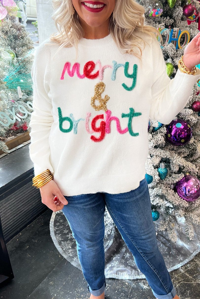 Holly Jolly Tinsel Christmas Sweater