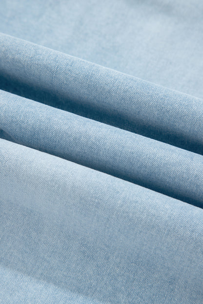 Plus Size Seam Patch Pocket Raw Cut Jeans