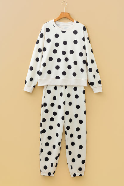 Polka Dot Pullover and Jogger Pants Set