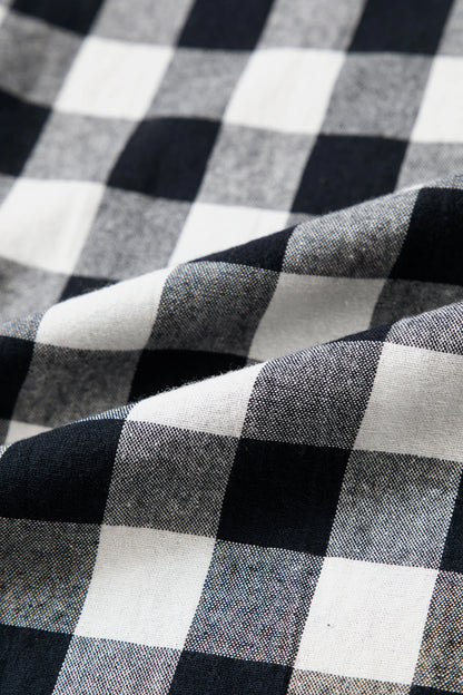 Gingham Elastic Waist Wide Leg Pants