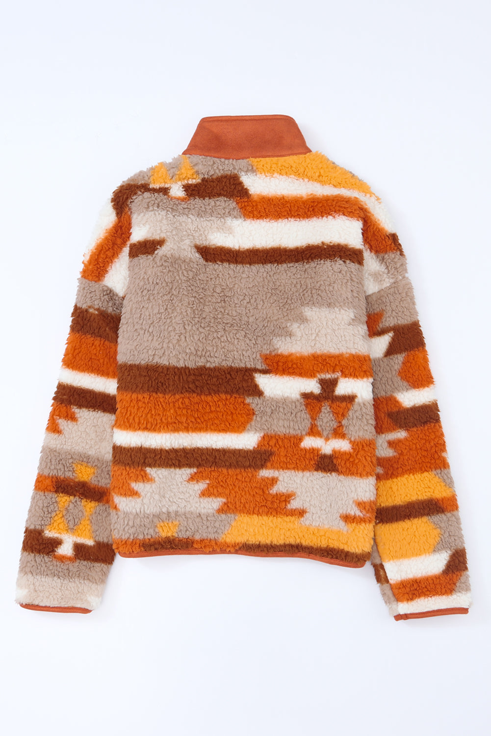 Aztec Colorblock Fleece Buttoned Jacket