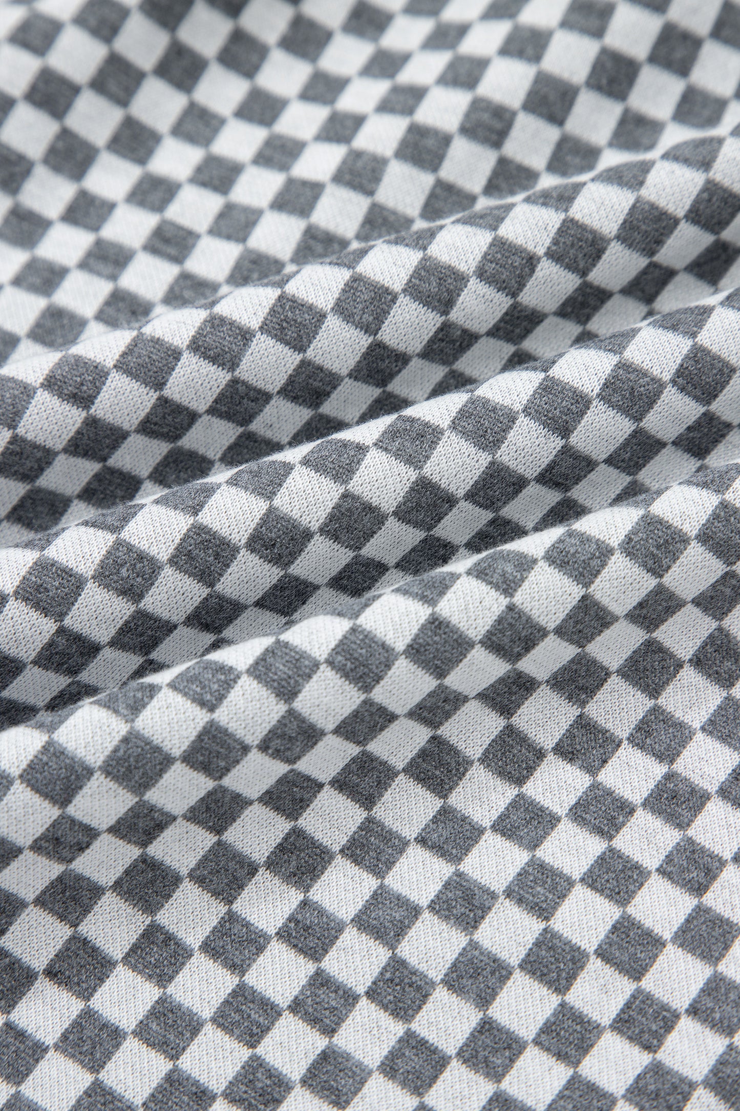 Checker Drawstring Elastic Waist Pocketed Shorts