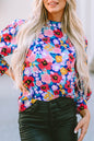 Floral Mock Neck Blouse