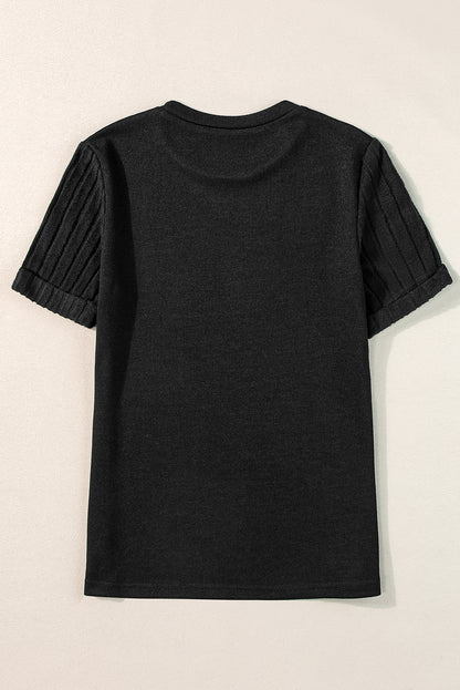 Ribbed Short Sleeve T-Shirt