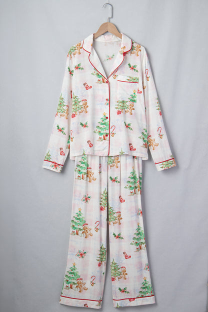 Christmas Plaid Gingerbread Top & Pants Pajama Set