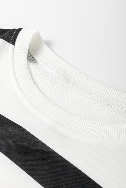 Stripe Drop Shoulder Top and Jogger Pants Set