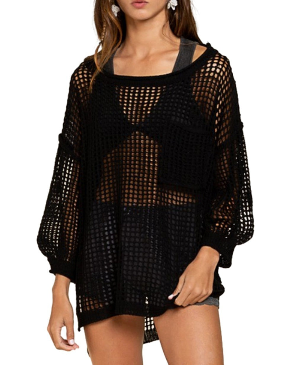 Crochet Long Sleeve Cover Up