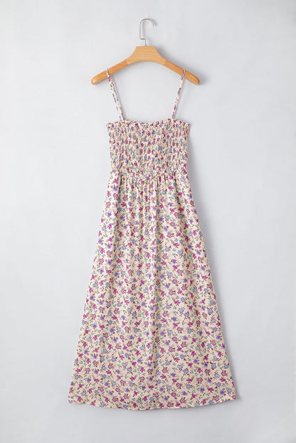 Ditsy Floral Smocked Sleeveless Maxi Dress