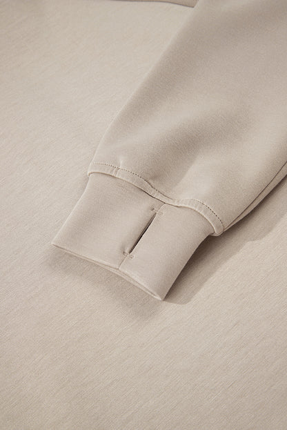 Solid Half-Zip Hoodie and Pants Set