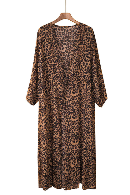 Leopard Kimono Beach Cover Up