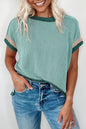 Contrast Trim Round Neck T-Shirt