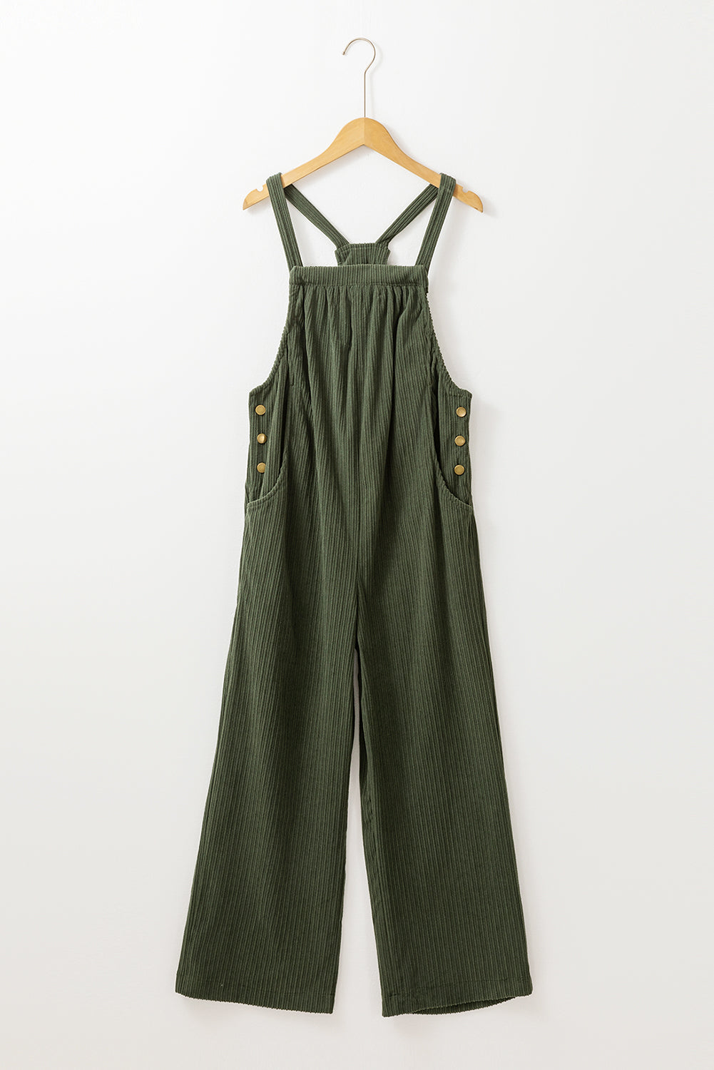 Plus Size Corduroy Pocketed Overall