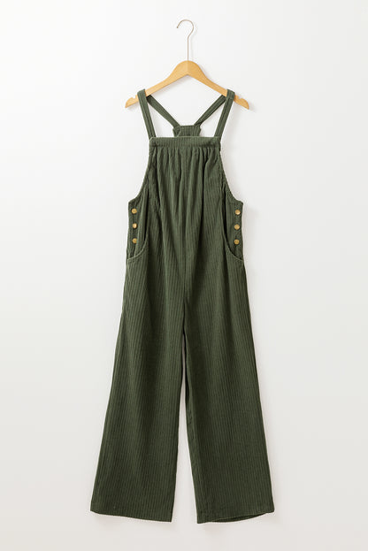 Plus Size Corduroy Pocketed Overall