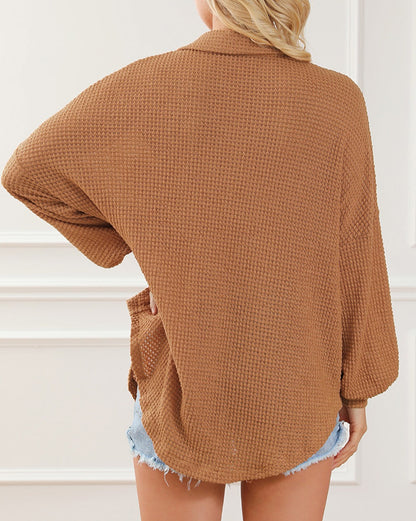 Waffle Chest Pocket Buttoned Shirt