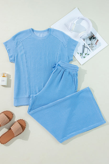 Corded T-Shirt and Pants Set