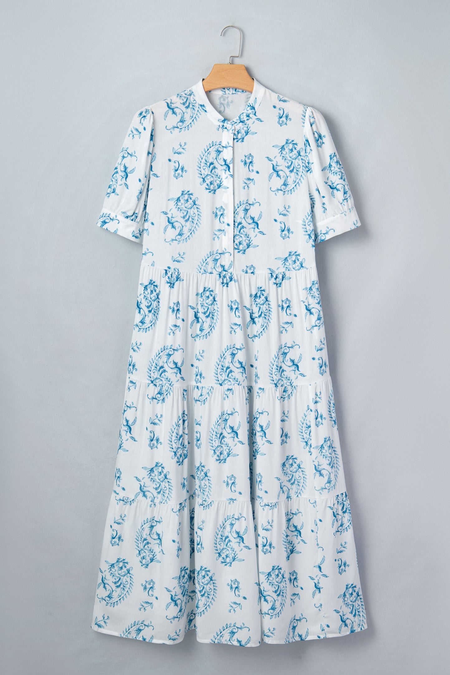 Plus Size Floral Paisley Tiered Maxi Dress