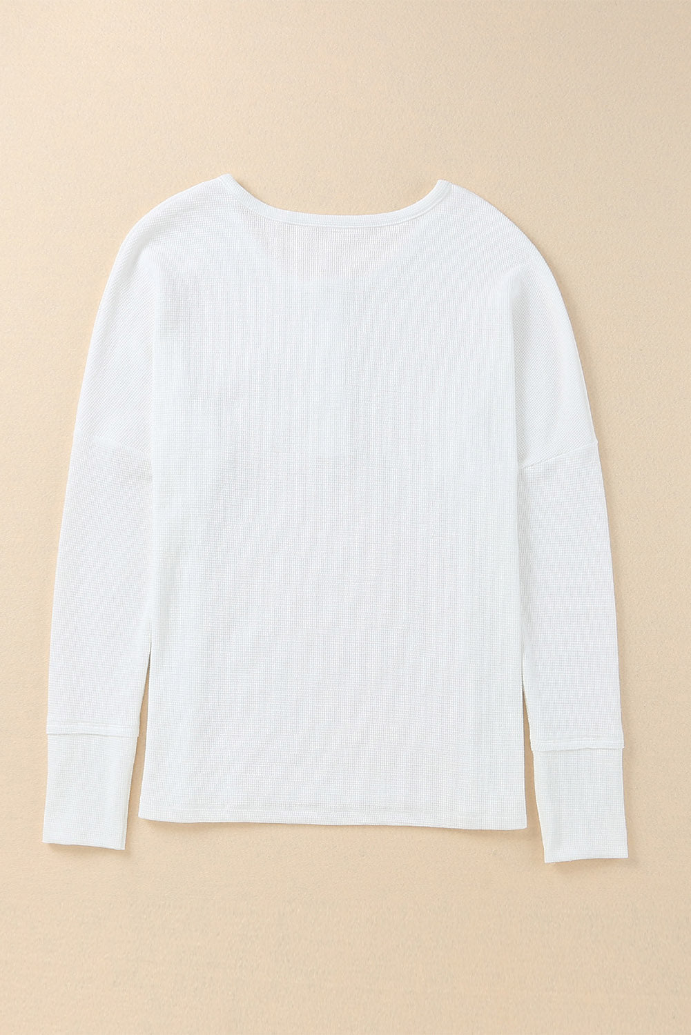 Waffle Henley Long Sleeve Top